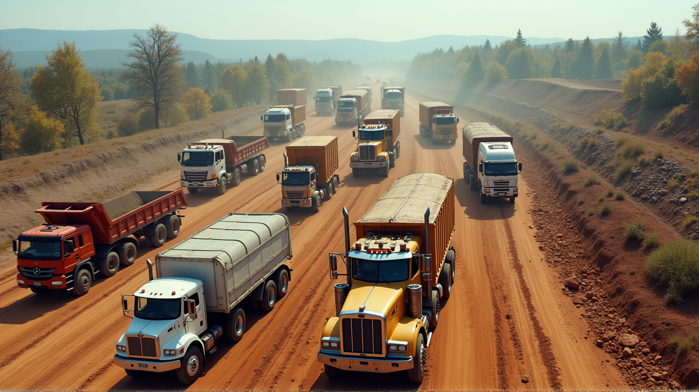 Micron Construction in Clay: The Symphony of Trucks