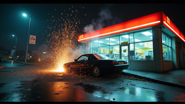Daring Escape: Driver Crashes into 7-Eleven, Disappears Without a Trace