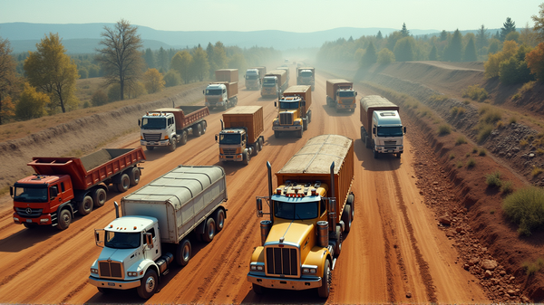 Micron Construction in Clay: The Symphony of Trucks